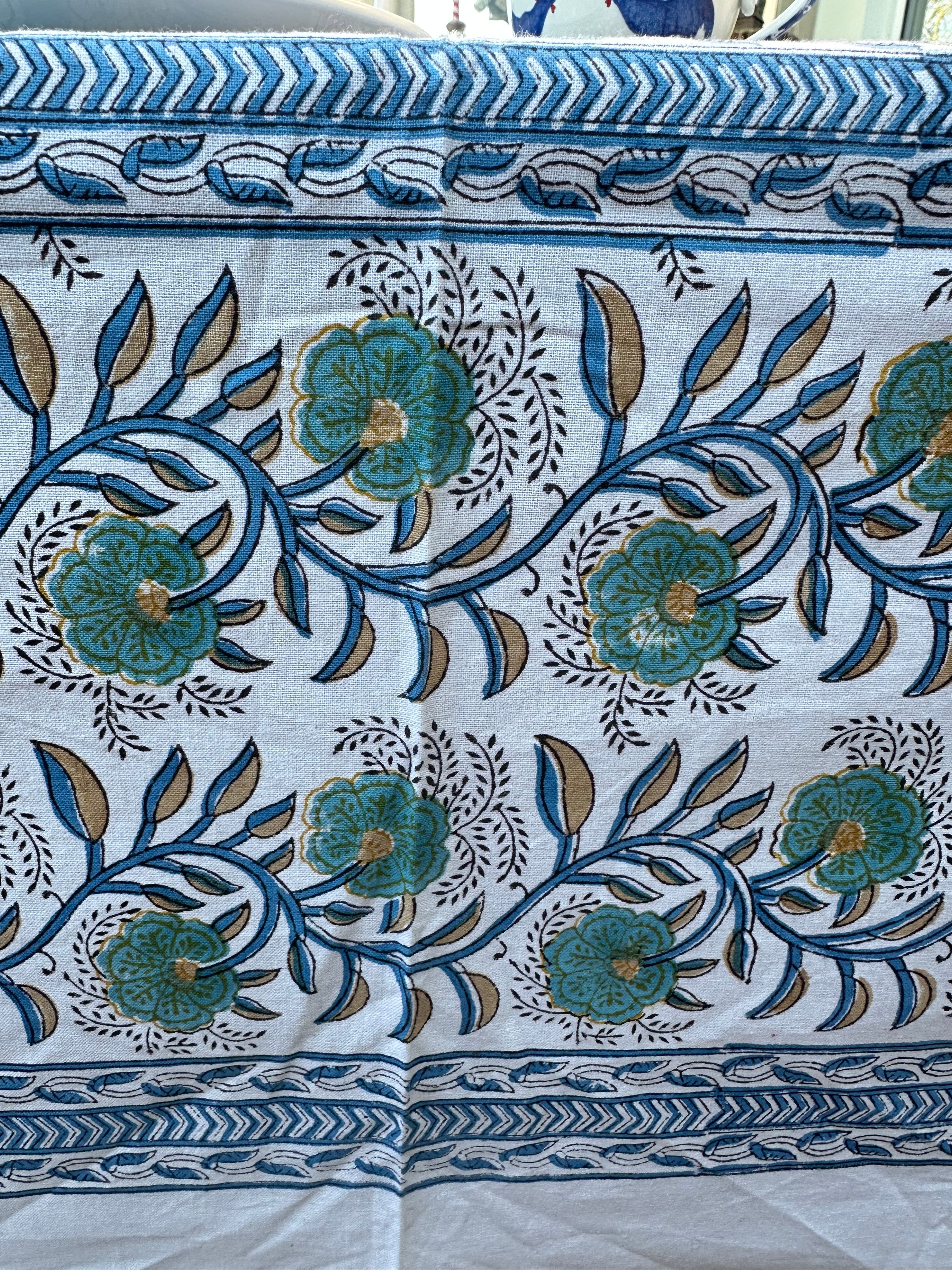 Blue Bloom Tablecloth