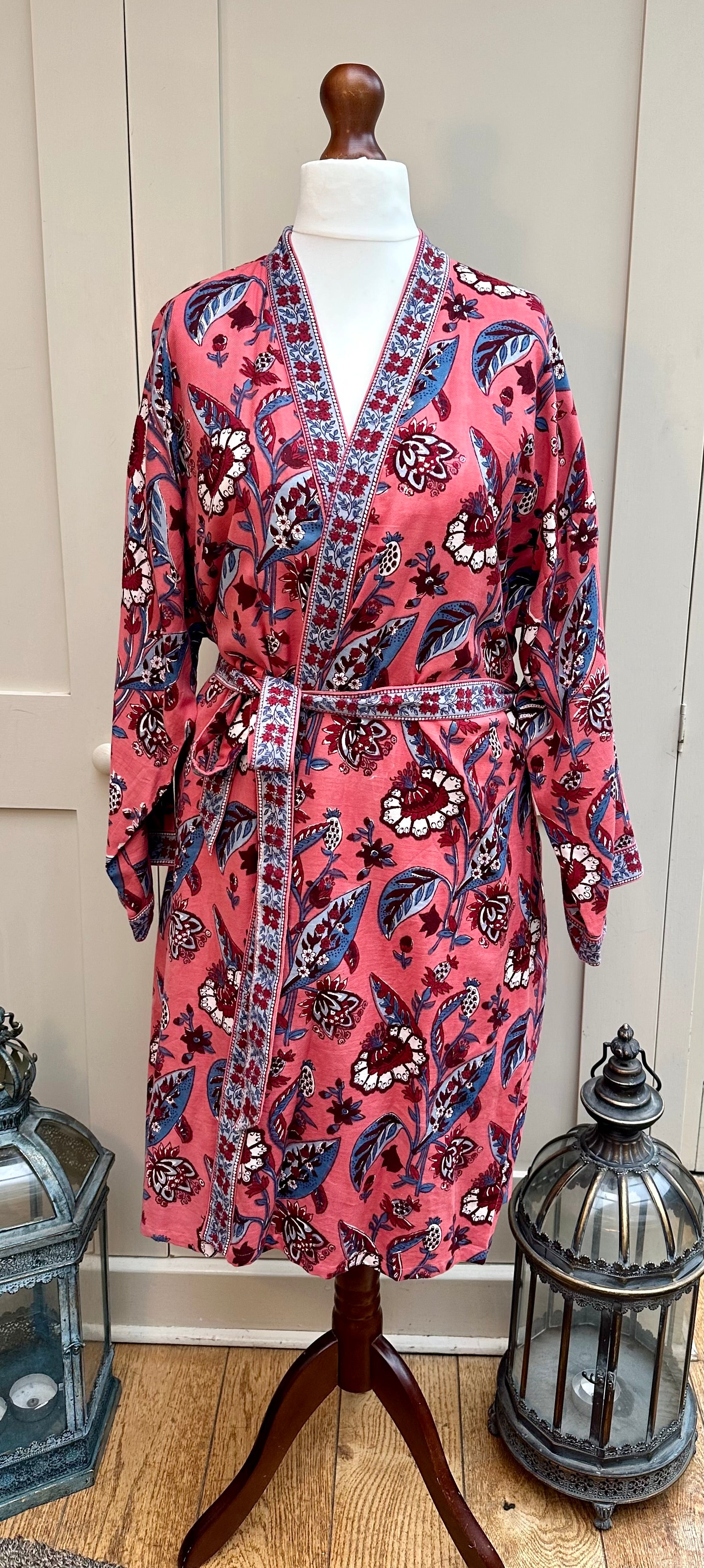 Anokhi Sandy Soft Midi Cotton Dressing Gown