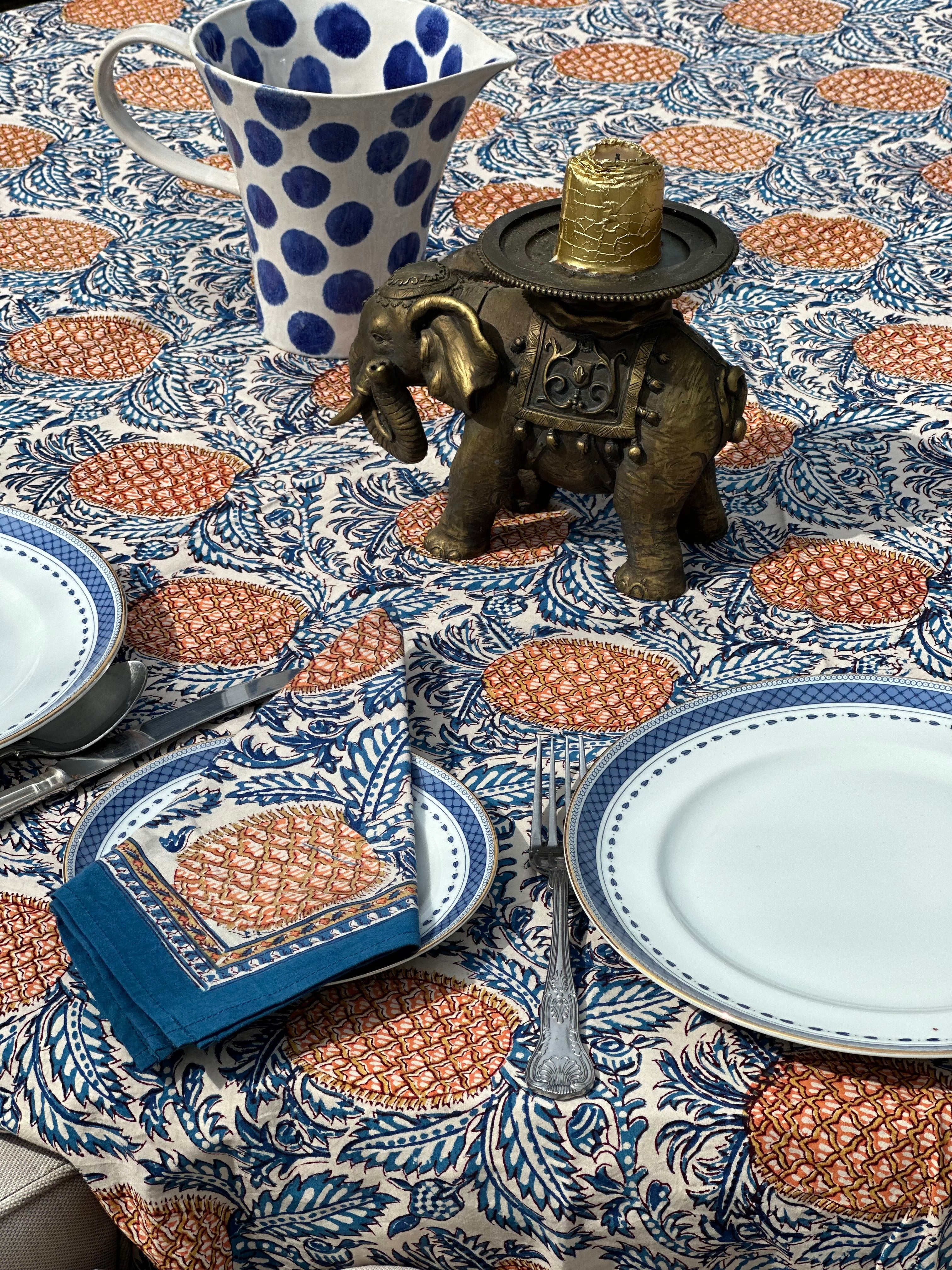 Anokhi Cream Pineapple Tablecloth