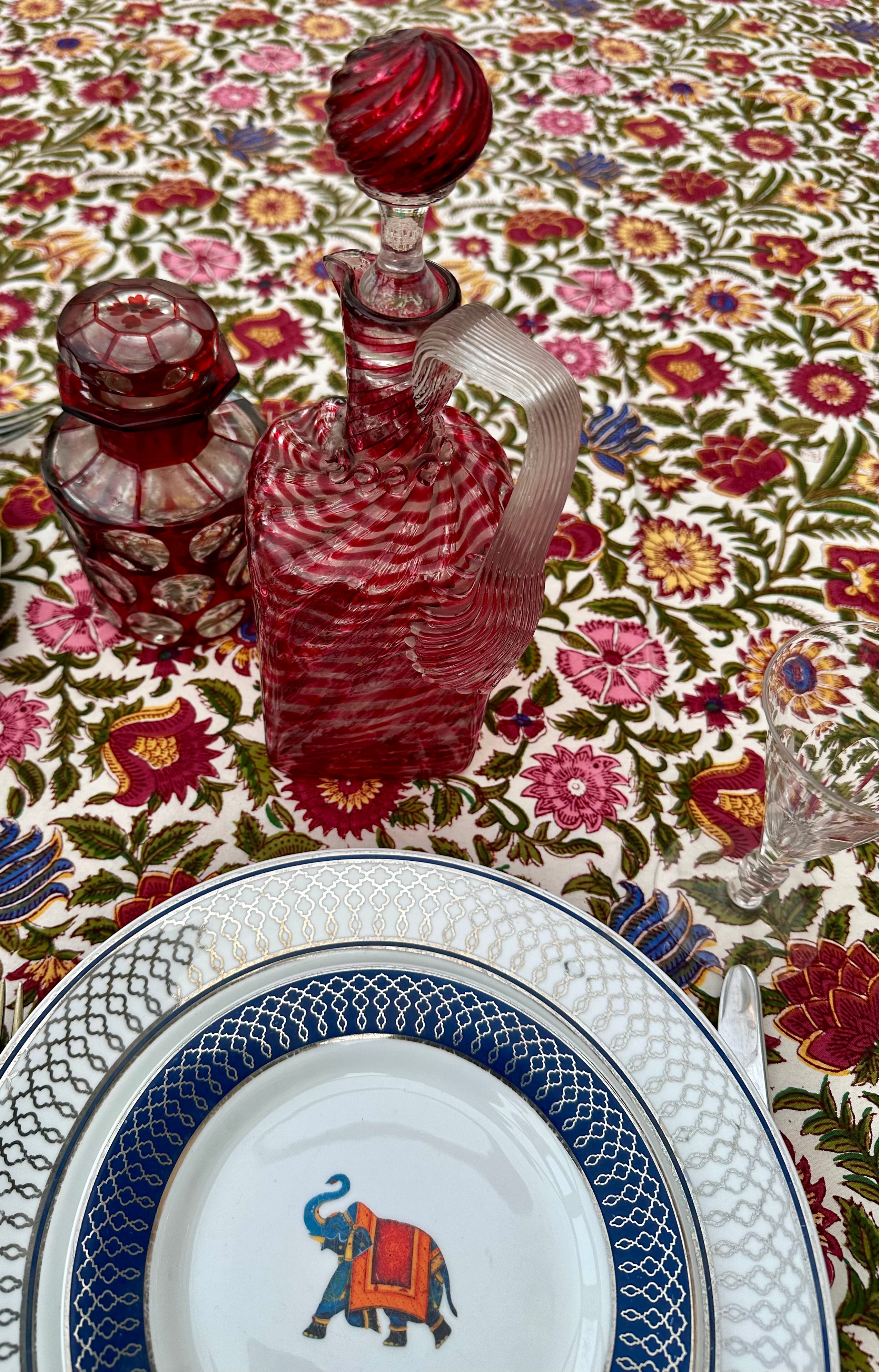 White Anokhi Majorelle Tablecloth