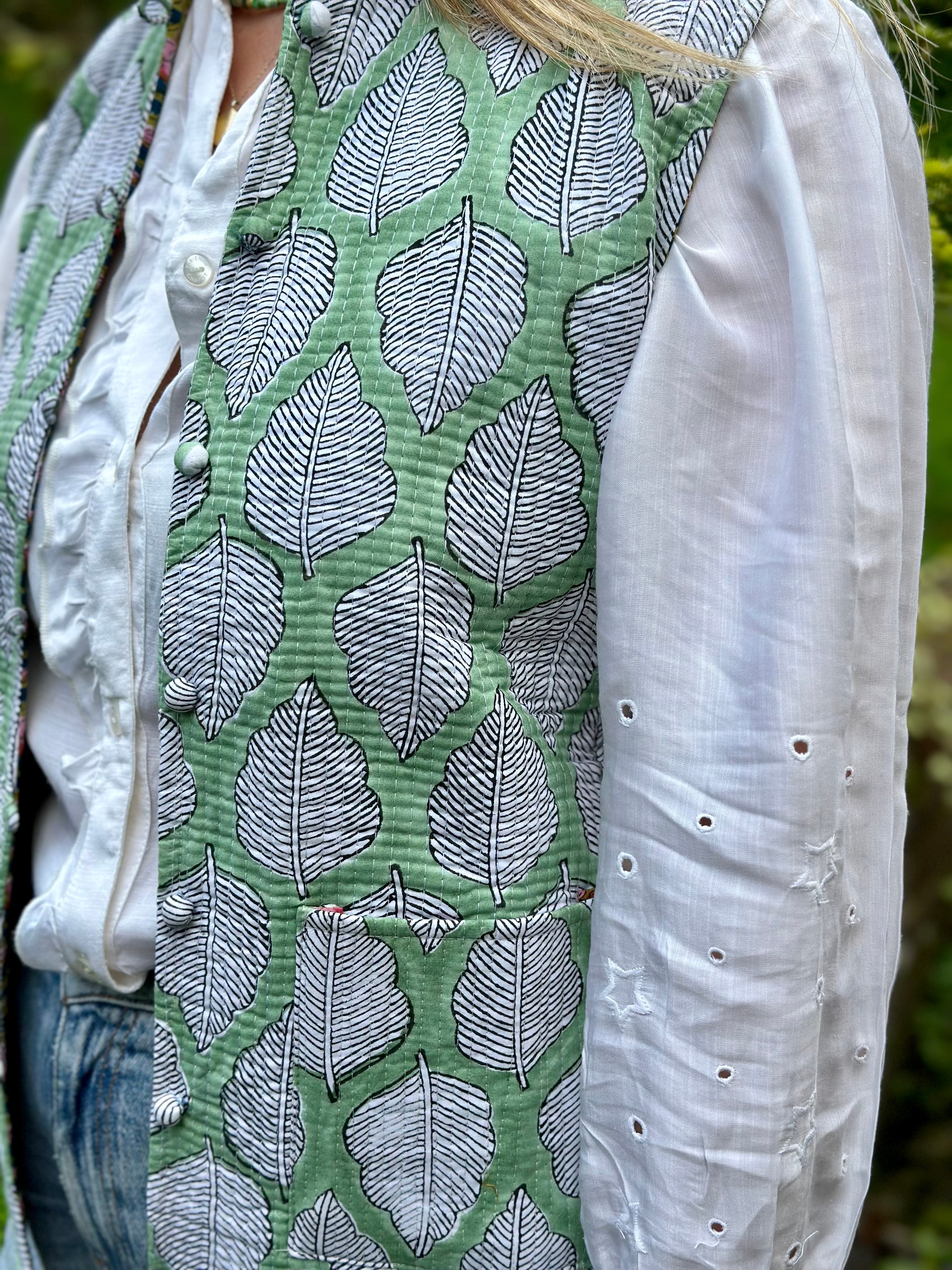 Green Leaf Kitty Waistcoat