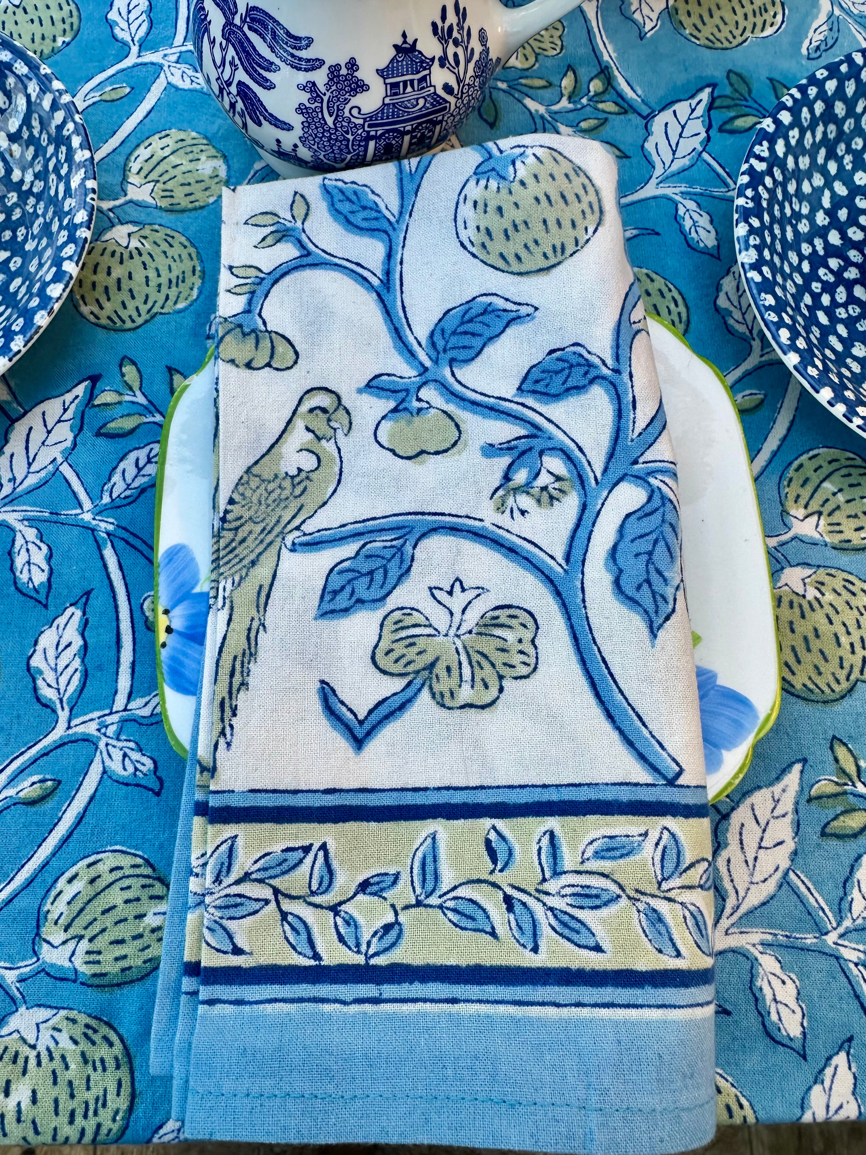 Blue Perroquet Tablecloth