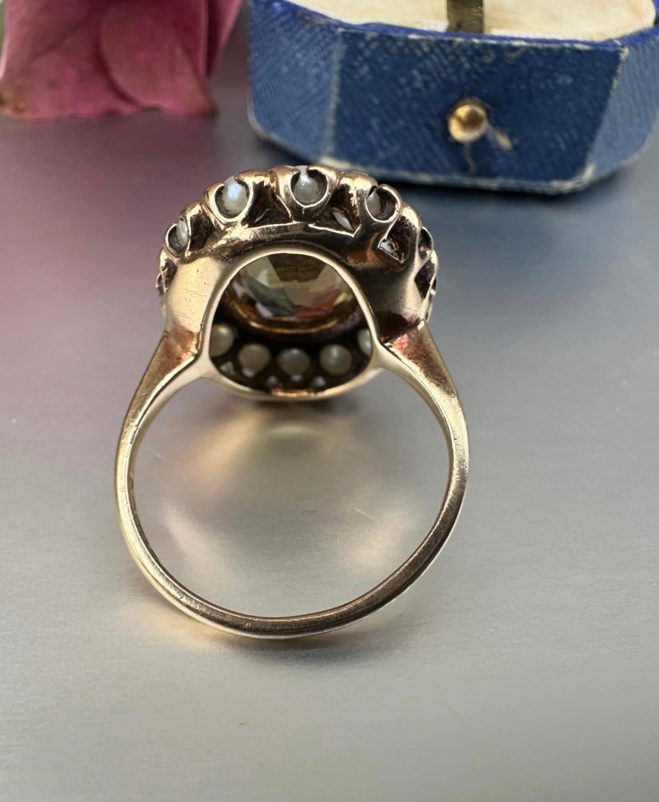 Citrine and Pearl Dress Ring