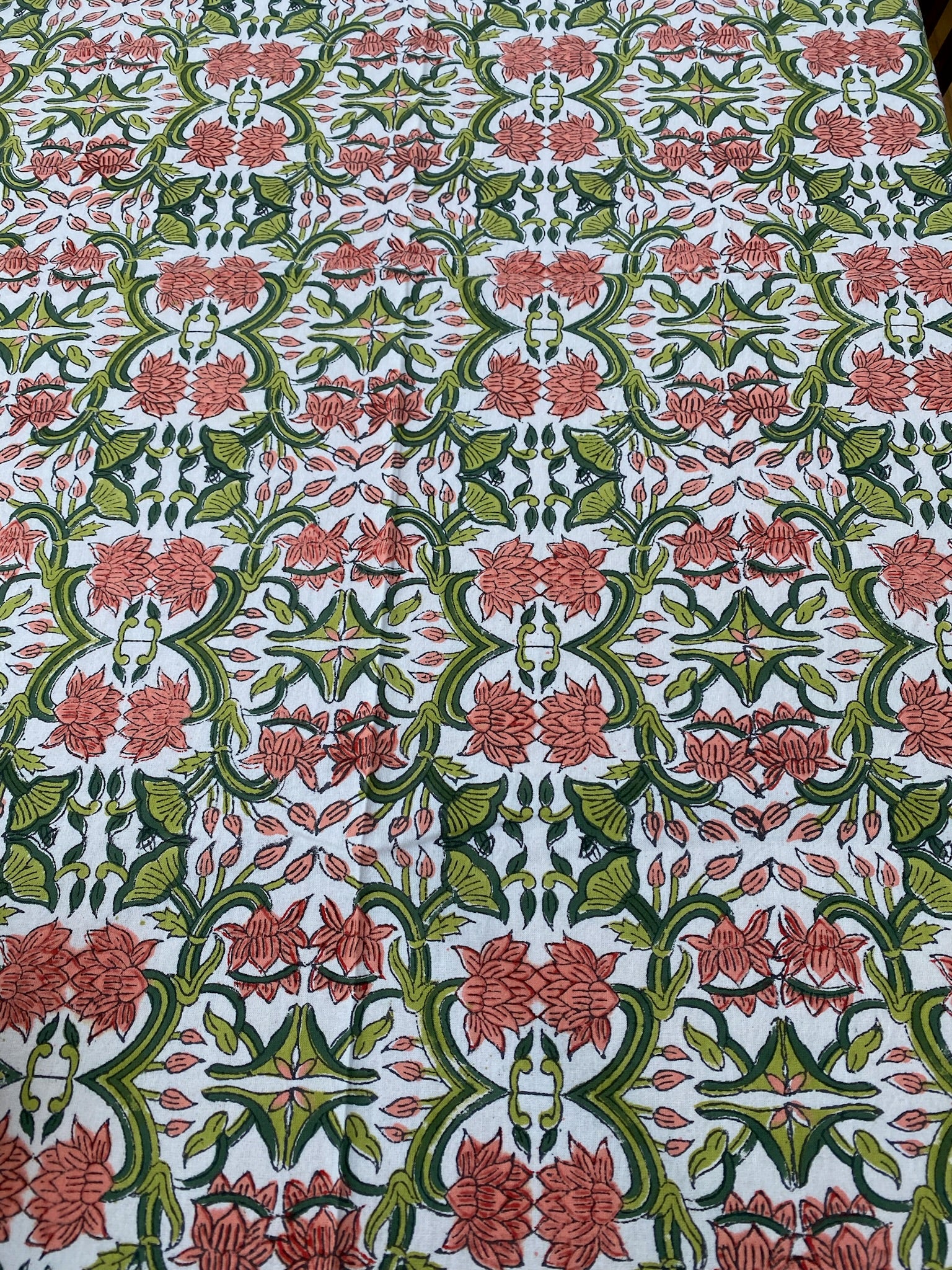Wild Bazaar White Lotus Trellis Tablecloth