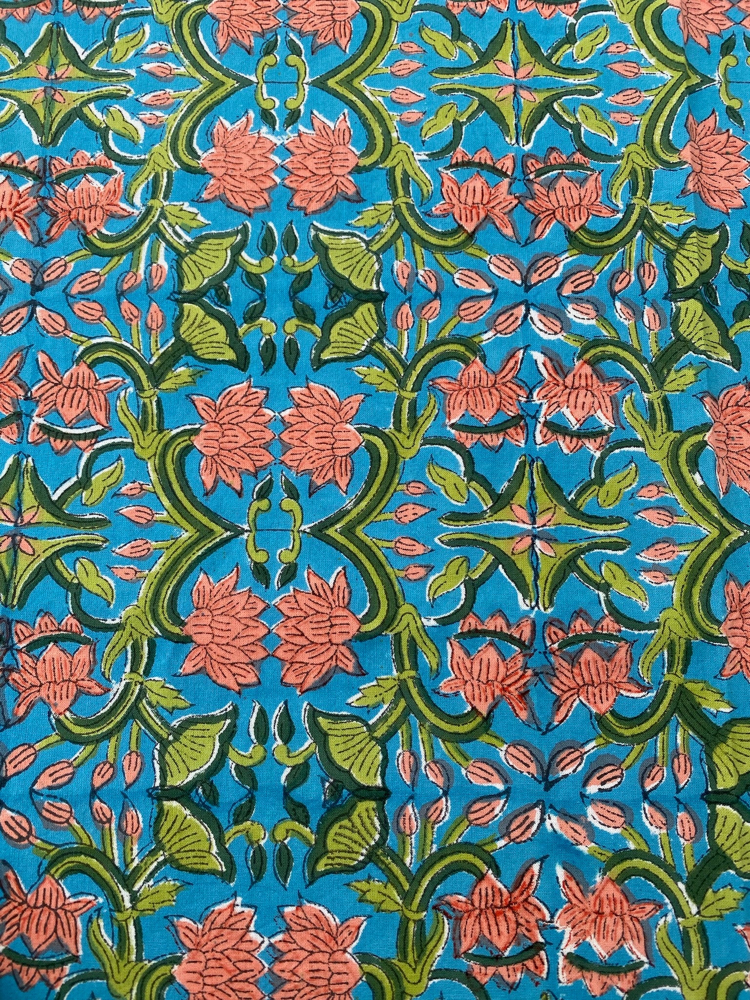 Wild Bazaar Blue Lotus Trellis Tablecloth