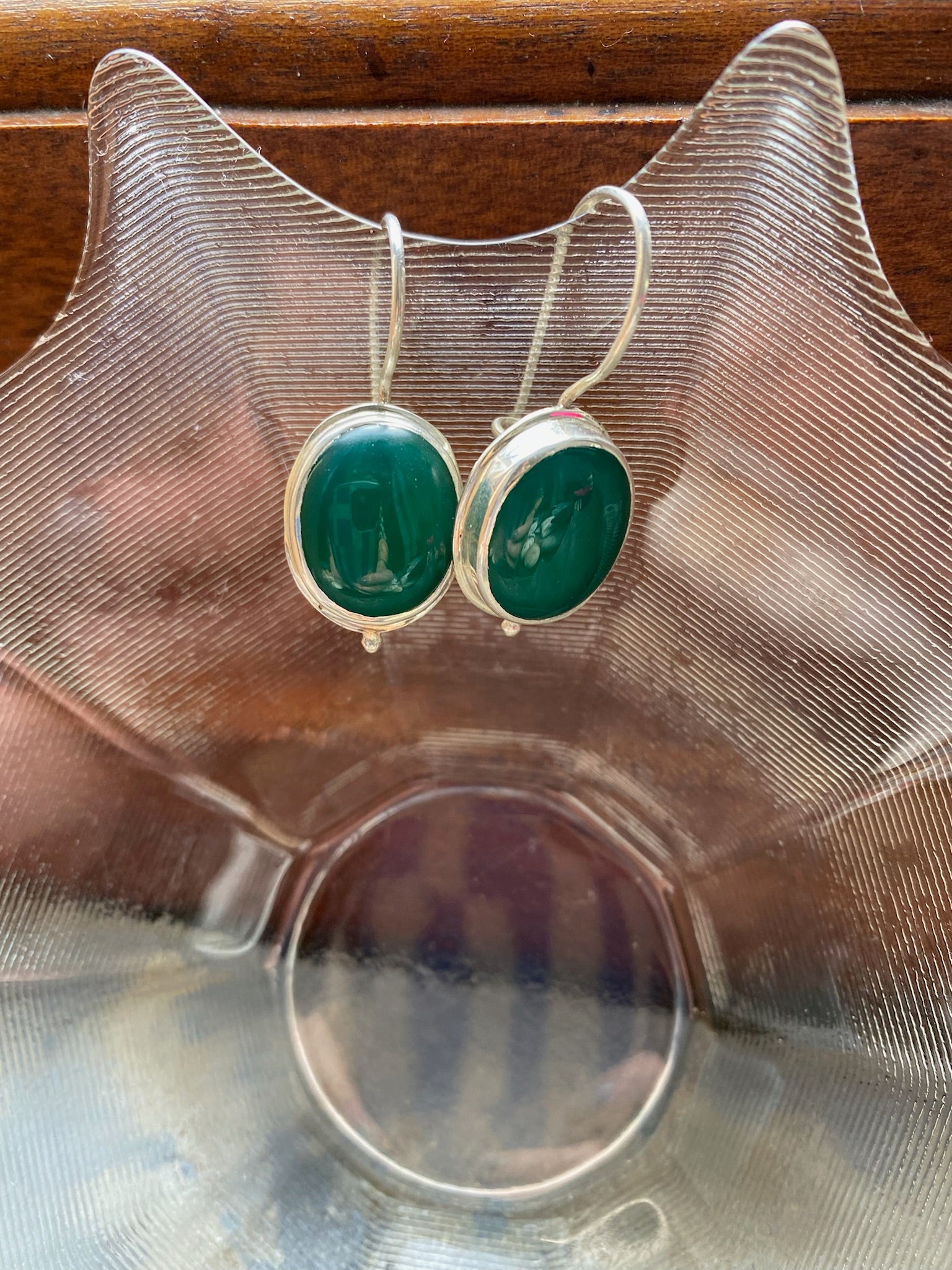 Green Adventurine and Silver Earrings