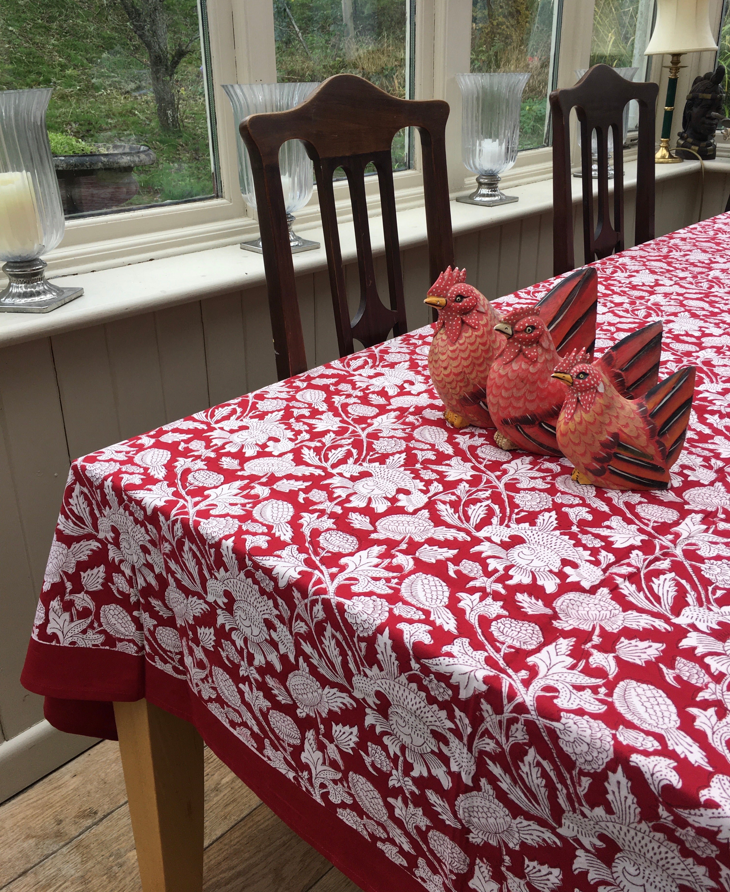 Red Thistle Tablecloth