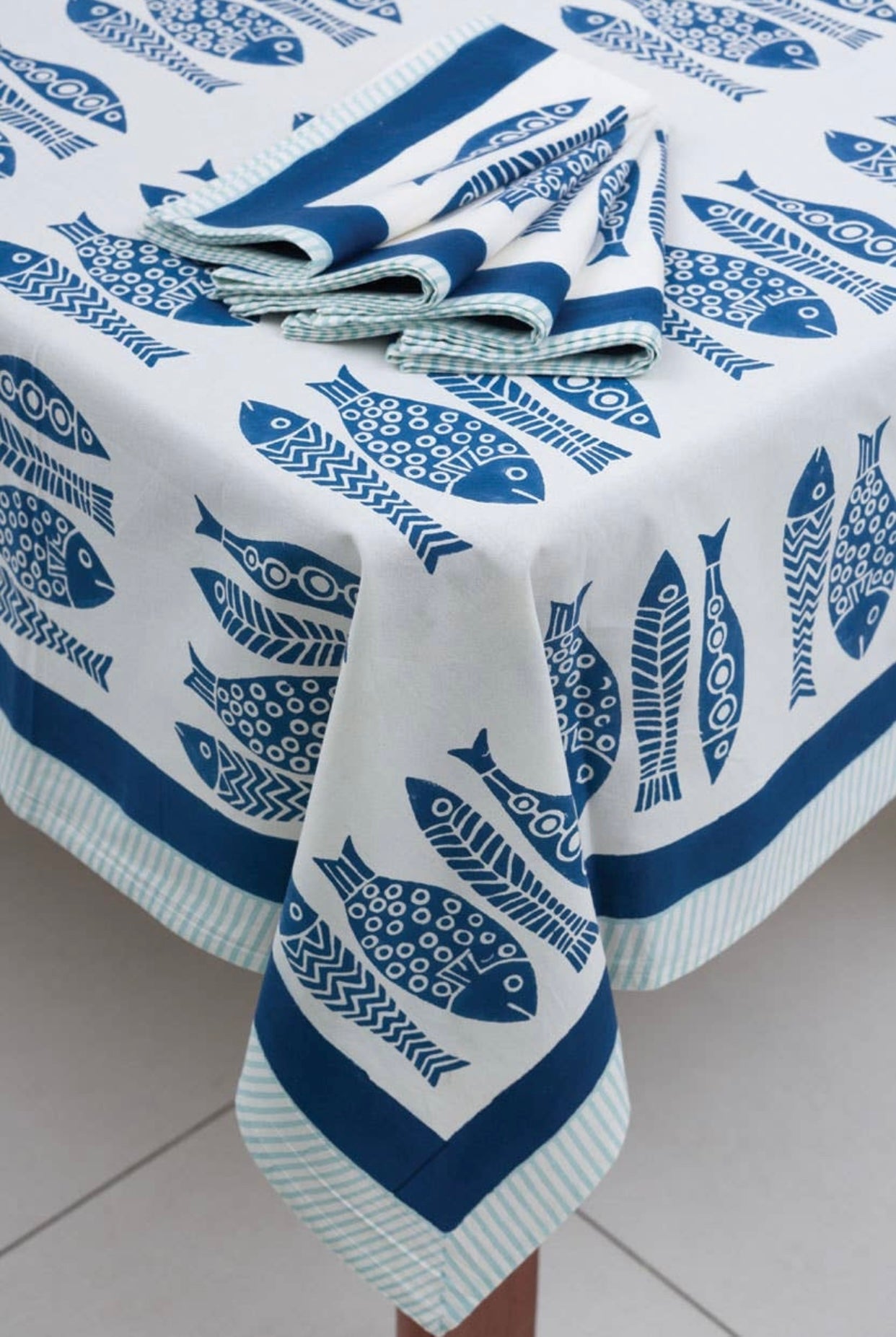 Blue Fishes Tablecloth