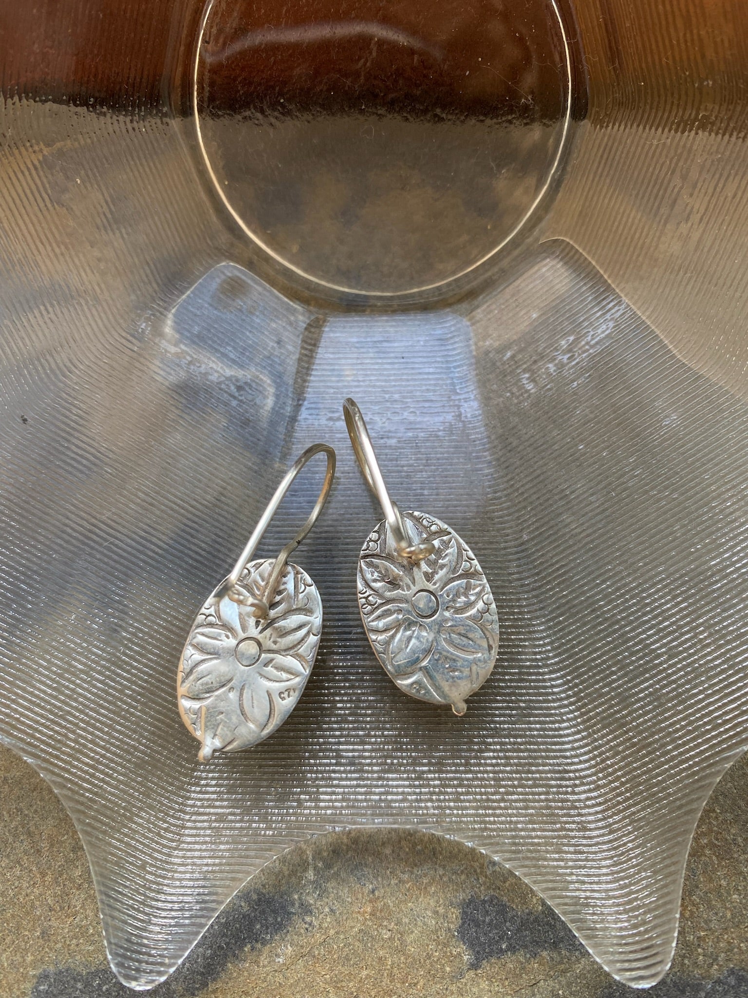 Desert Coral and Silver Earrings